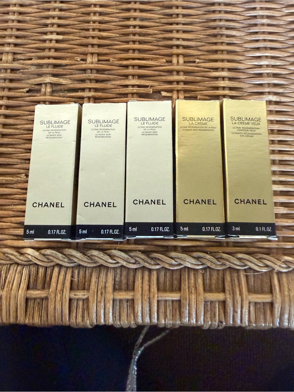 CHANEL Sublimage Sample Set - Gold and Champagne Boxes x5